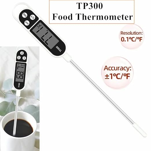 Candy Thermometer Digital Instant Read for Meat Kitchen Cooking Food Oil Deep Fry BBQ Grill Smoker (1, 14.4in-White)