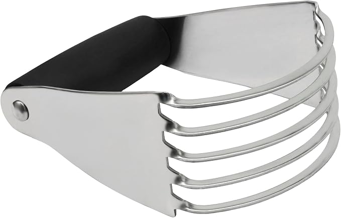 Pastry Shortening Blender Cutter,Stainless Steel Dough Masher for Butter Biscuit,Baking Kneading Dough for Flakier and Fluffier Pie Crusts/Almond(Black)