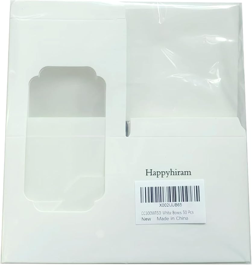 Happyhiram Cupcake Boxes 50 Pcs White Individual Cupcake Box, Single Container Cardboard Holders with Insert and Window for Muffins Cocoa Bombs Packaging Togo Boxes for Birthdays Showers Party Favors