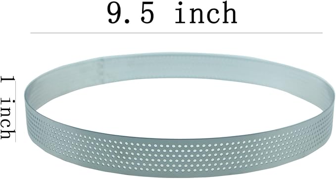 Keewah Round Perforated Tart Ring, 9", Stainless Steel