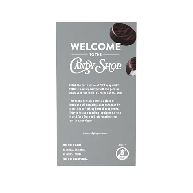 Candy Shop Cocoa YORK Peppermint Pattie Cocoa Mix Hot Chocolate Make Hot or Iced Cocoa Made With Real Milk Gluten Free 1.25 oz packet (8 count) (Pack of 2)
