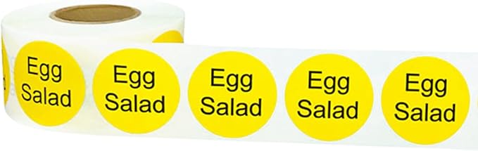 Yellow with Black Egg Salad Circle Dot Adhesive Stickers, 1 Inch Round Labels, 500 Total Stickers
