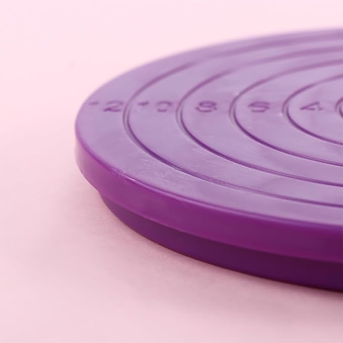 Vctitil 5.5in Mini Acrylic Ball Bearing Rotating Tray,Cake Stand Cookie Turntable Base,for Kitchen Cookies Dessert Decorating Baking(purple)