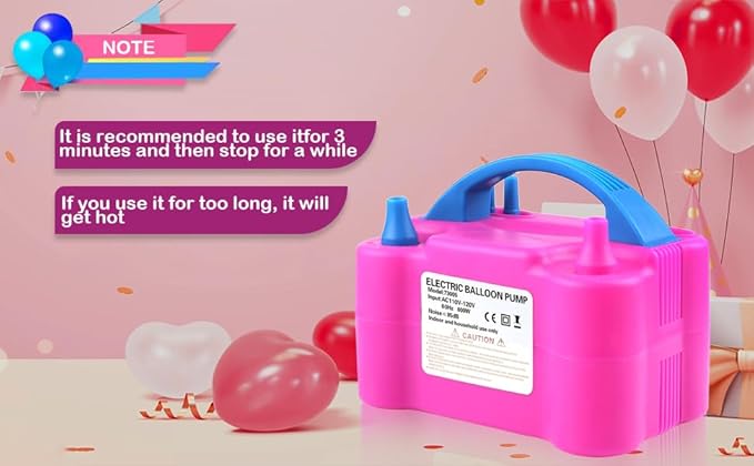 Balloon Pump Electric,110V 600W Balloon Blower Inflator Dual Nozzle Air Pump Balloons Inflator for Decoration, Party, Sport,Gifts:2 Balloon Tying Tools