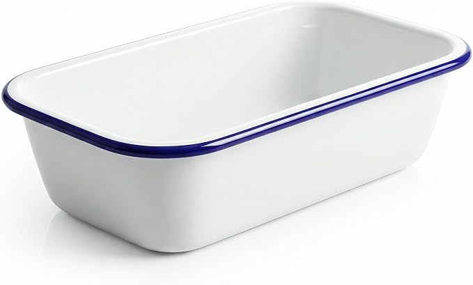 Webake Enamel Loaf Pan 8.5 x 4.5 in Banana Bread Loaf Pan for Baking, Even Heat Distribution, Nonstick Enamelware Meatloaf Pan