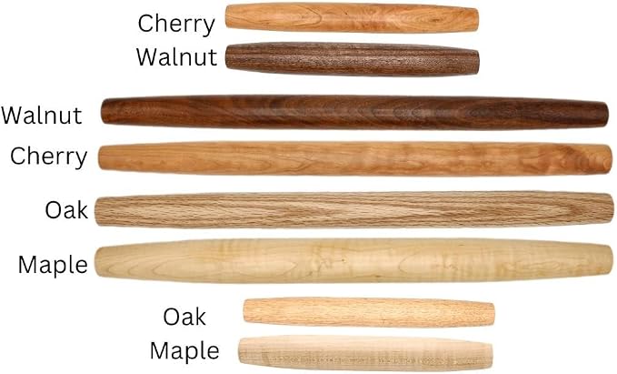 Handmade 20-Inch French Rolling Pin: Tapered Wooden Rolling Pin for Dough, Pastry, Pizza, and Tortilla. Crafted in Kentucky from Maple Wood. Perfect for Baking Enthusiasts.