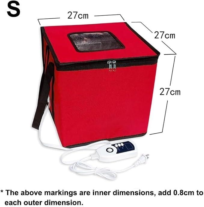 Dough Proofer Box, Folding Fermentation Bag,Household Bread Proofing Bag,with Temp Control/Reusable, for Bread Yogurt Natto Handmade Soap(Red,Small)