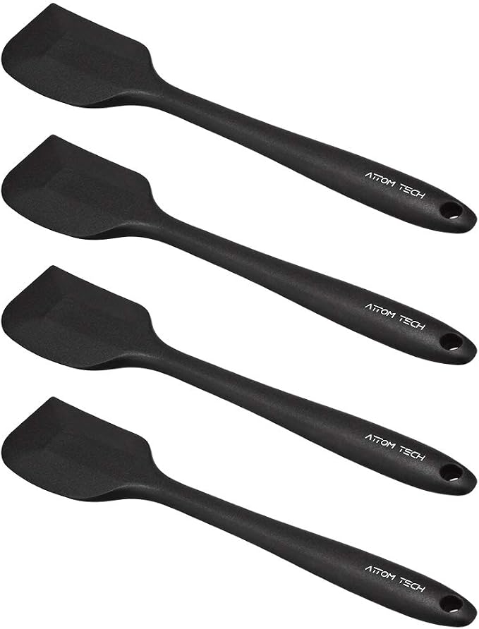 8 Inch Silicone Spatula Set, Food Grade High Temperature and Heat Resistant Spatulas, Dish-wash Safe, Rubber Kitchen Spatulas, Non-stick(Set of 4)