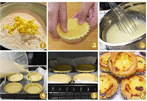 10 Pcs Aluminum Egg Tart Mold Baking Cups,Cupcake Cake Cookie Pudding Lined Mould Tin Baking Tool