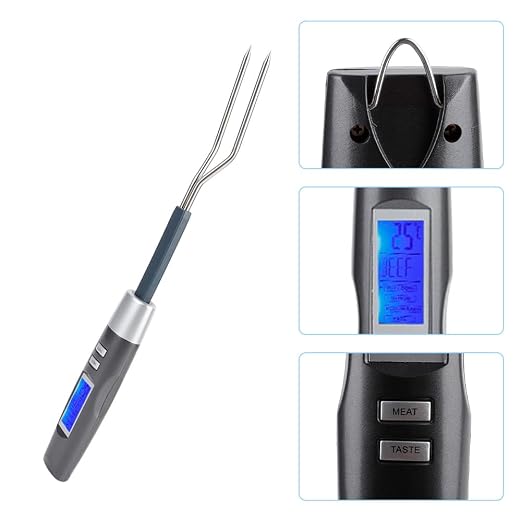 Digital Meat Thermometer Fork - 13.7" Instant Read BBQ Thermometer Fork | with LCD Display,Accurate Fast Reading Grill Fork for Kitchen Cooking,Turkey & Outdoor Grilling