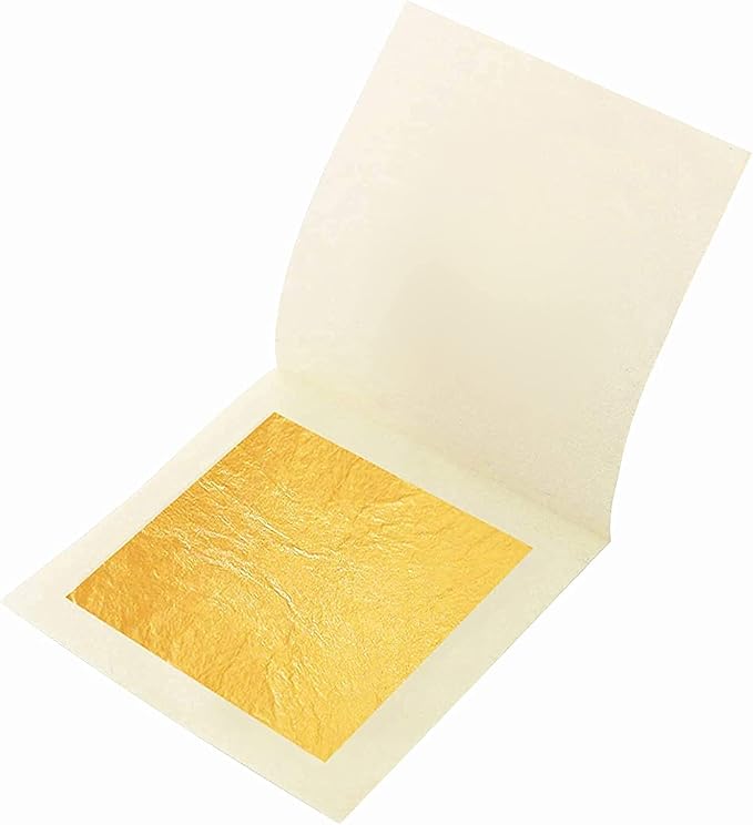 Edible Gold Leaf Sheets, 1.7 x 1.7 in, Pack of 30 Edible Gold Leaf Sheets for Cakes, Desserts, Candies, Art and Craft, Face Masks and Nail Art (30 Sheets)