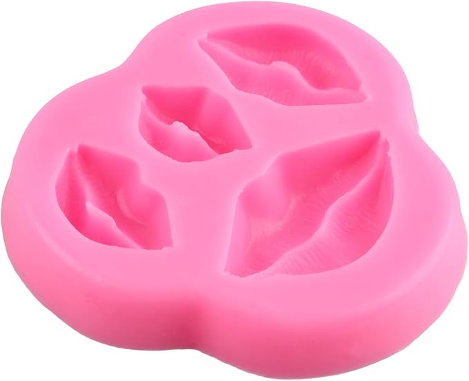ZiXiang Lips Fondant Molds Sexy Lips Kiss Collection Candy Silicone Molds For Valentine's Day Cake Decorating Cupcake Topper Polymer Clay Candy Chocolate Gum Paste Set Of 4