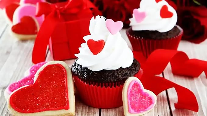 Edible Valentines Sprinkles for Cake Decorating 100g/ 3.53oz, Edible Red Pink Heart Gold Mix Sprinkle for Decorating Baking Cupcakes Cake Cookies Ice Creams Candy