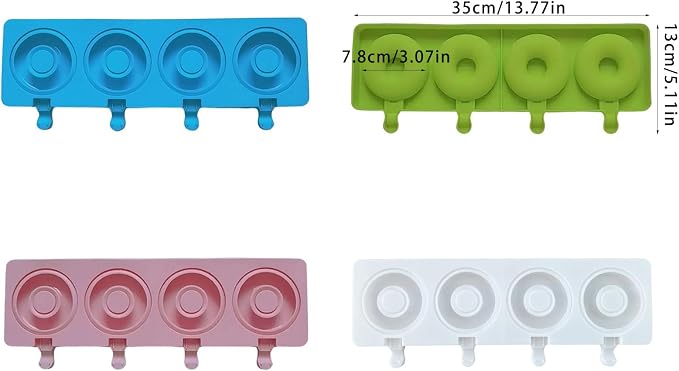 Doughnuts Shape Silicone Mold Ices Stick Cream Tray Cubes Making Tool Cake Candy Easy to Cubes Tray Popsicles Maker Baking Cake