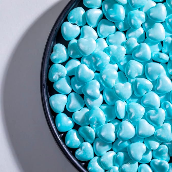 Christmas Blue Sprinkles Heart Cake Sprinkles130g 4.6OZ,Cookie Sprinkles,Sugar Pearl, Edible Candy Pearls for Cake Cupcake Decorationg (Blue)