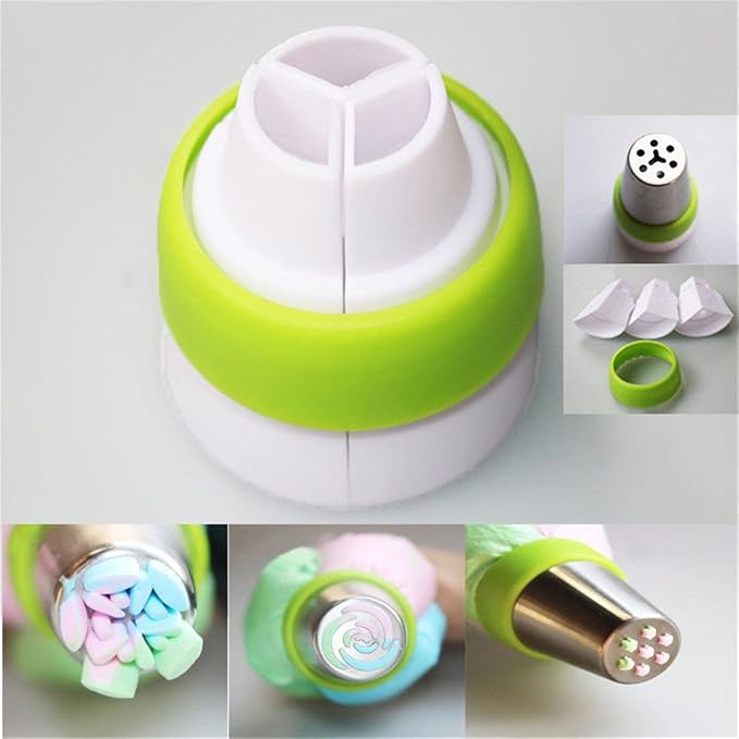 3 Packs 3 Color Icing Piping Bag Russian Nozzle Converter Coupler Icing Cake Decor Tools