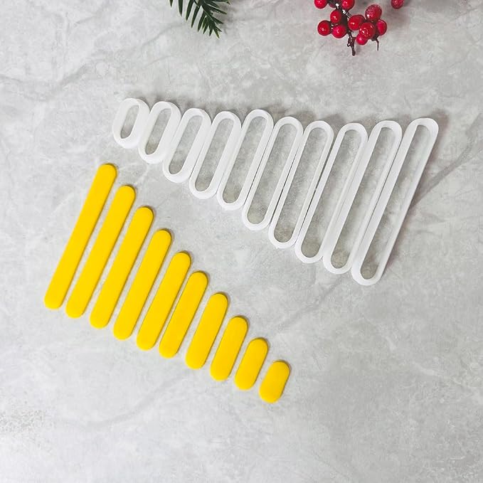 Xaekicr 10PCS Polymer Clay Cutters Oval Bar Shapes | Multi Size Clay Cutters for Earrings Making | Geometric Clay Earring Cutters | Polymer Clay Tools for DIY Crafts