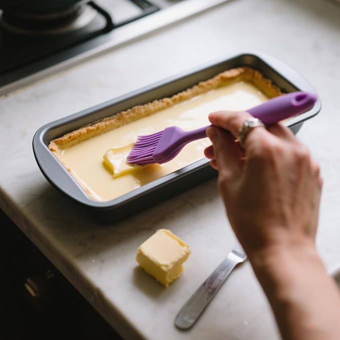Purple Silicone Pastry Basting Brush - Food Grade BPA Free, Heat Resistant Up to 660°F/315°C, Dishwasher Safe Cooking Brush for Baking, BBQ, Grilling, Sauce,Butter,Cake & Bread