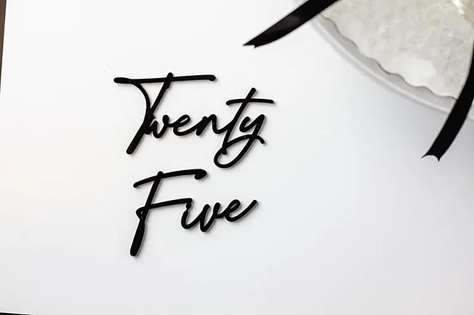 Twenty Five Cake Topper - Acrylic Happy 25th Birthday Cake Decor - Cheers to 25 Years Birthday Party Decorations Supplies