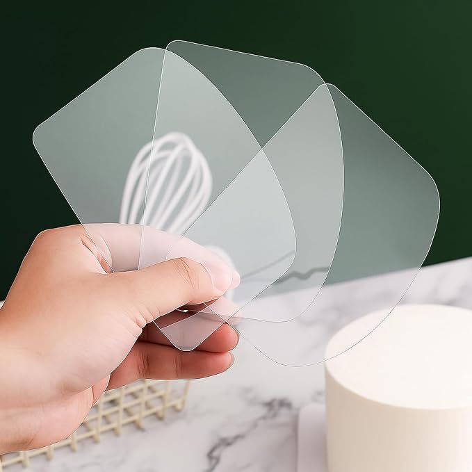 30 PCS Transparent Cake Cream Scraper Icing Smoother, Flexible Plastic Scraper Tool Plastic Cake Scraper Smoother for Bakery Pastry Cake Decoration Kitchen DIY Baking Tool