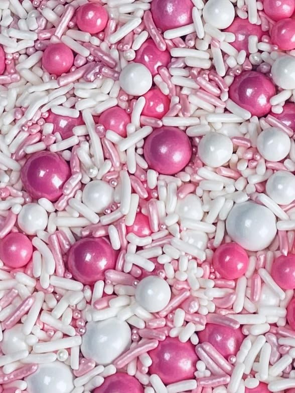 UNICORN BLEND BABY GIRL -Gluten-free,Egg Free,Nuts Free,Kosher,Sprinkle Medley Mix,For Baking,Decorating,Cookies,Cupcakes,Cakes,Topping,Jimmies,Large,Bulk Candy,Sugar Shapes