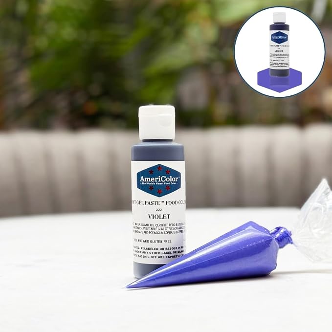 AmeriColor, Violet, 4.5 Ounce Bottle, Soft Gel Paste Food Color