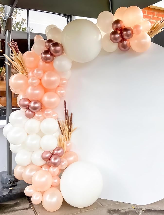Rose Gold Balloon Garland Arch Kit, Metallic Rose Gold Pearl White and Glitter Confetti Balloons, Rose Gold Party Decor for Wedding Backdrop, Birthday, Baby Shower, Photo Booth, Retirement Party Decor