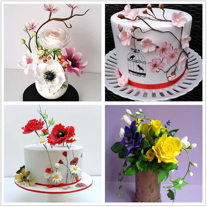Gum Paste Flowers & Leaves Fondant Kit-10 Modelling Tools, 4 Ball Tools, 1 Veining Board, 1 Foam Pad, 1 Silicone Mat, 1 Rolling Pin