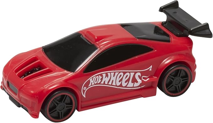 DecoSet® Hot Wheels™ Supreme Speed Cake Topper, Car Cake Decoration Set with Vehicle cake topper, Ramp and Background Pics, 3 Piece Set | For Birthday And Celebrations