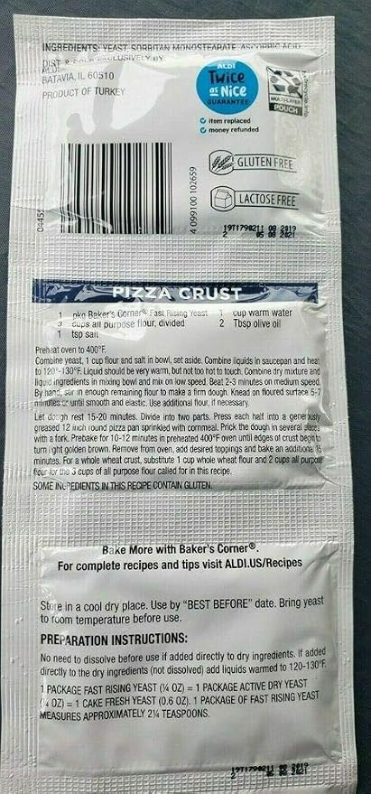 Rapid Rise Instant Fast Rising Yeast 1 Strip of 3 Baker