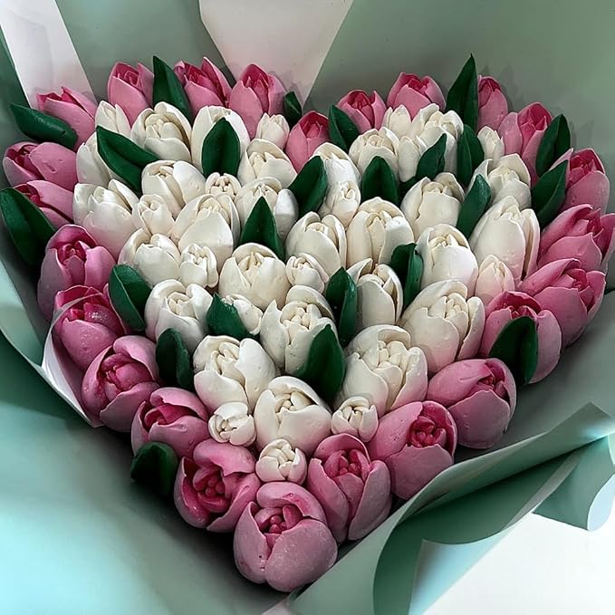 1 Piece Stainless Steel Extra Large Russian Tulip Flower Pattern Icing Tips,Pastry Russian Piping Nozzles for Marshmallow Bouquet,Cake Decorating Piping Tips,Flower Frosting Nozzles for Decorating