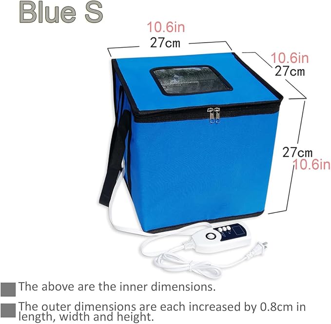 Pizza Dough Proofing Box, Foldable Bread Proofer, Adjustable Temperature, Easy to Clean, Bread Proofing Box for Making Cakes, Bread, Biscuits Blue S