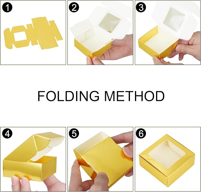 COTOPHER Soap Box, 30Pcs Small Soap Packaging Boxes 2.8x2.8x1.2 Inch Mini Kraft Boxes with Window Soap Boxes for Homemade Soap Candy Chocolate Bakery Cookies Soap Packaging