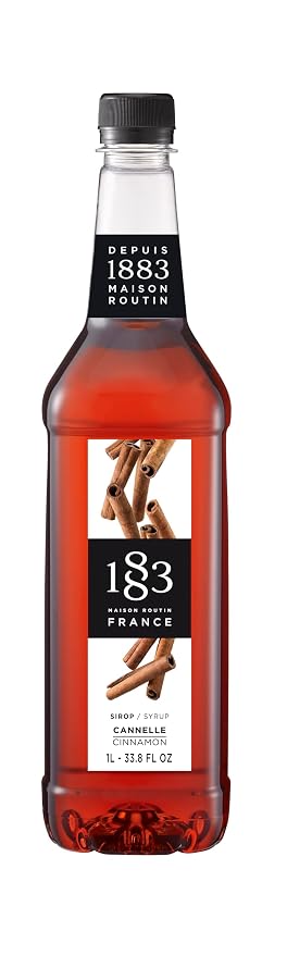 1883 Maison Routin Syrup for Drinks, Made In France (33.8 Fl Oz, Cinnamon Plastic)