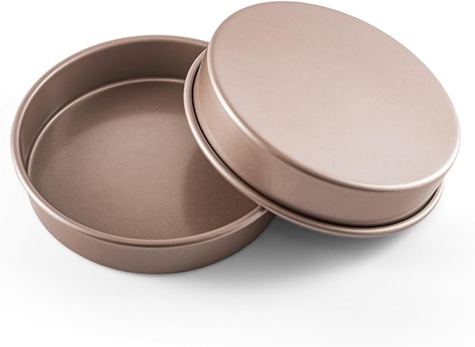 HAPPIELS 9in Raund Cake Pan 2-Pack Nonstick, PFOA & BPA Free | Quality Non Stick 9 inches Layer Circle Cake Pan 2 inches Deep | Best 9in Baking Pan Nontoxic | 9inch 9inches Cake Pans Set
