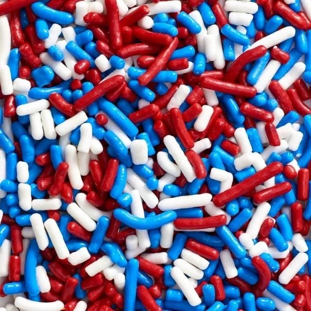Decorating Sprinkles By FirstChoiceCandy- 2 LB - Colorful Jimmies Great For Topping for Bakery, Ice Cream, and Confectionary - Kosher Sprinkles In a Resealable Container (Ptariotic)