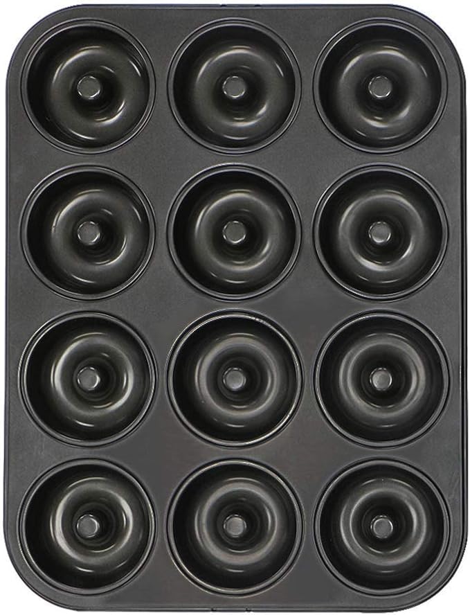 Webake Donut Pan Non-stick Mini Donut Tray Heavy Gauge 2.8 Inch Doughnut Pans for Baking 12-Cavity