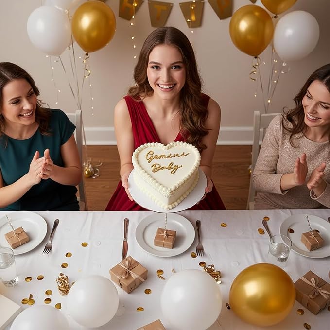 Gemini Cake Topper ā Zodiac Birthday Decoration for Gemini Season, Horoscope Party Supplies for Baby or Adult Birthday (gemini baby golden)