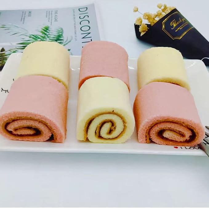Silicone Swiss Roll Cake Mat - 2Pcs Silicone Baking Mat, Jelly Roll Pan, Non-Stick Silicone Mat with Lip, Easy to Clean Silicone Pastry Mat, Great for Swiss Roll, Pastry, Jelly, Cookies (Red)