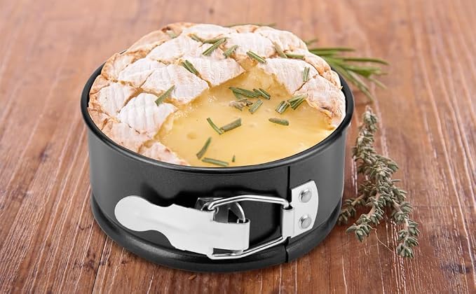 QWORK 4 Inch Springform Pan Set, Nonstick, Leakproof Mini Cheesecake Pans with Removable Bottom, Carbon and Stainless Steel Construction, 8 Pcs