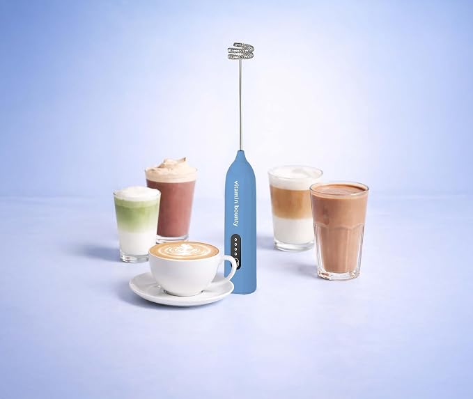 Handheld Collagen & Protein Powder Mixer – Electric Drink Frother with Stainless Steel Whisk for Coffee, Smoothies, Matcha & Supplements – Smooth, Clump-Free Mixing in Seconds