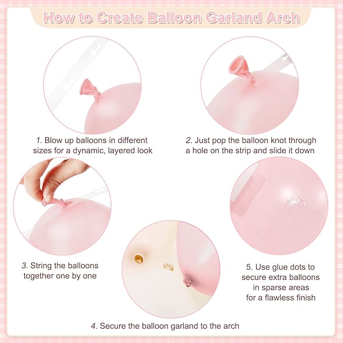 Dusty Pink Balloon Arch Garland Kit 124Pcs Boho Blush Neutral Pink White Sand White Balloons Different Size for Girls Baby Shower Birthday Wedding Gender Reveal Party Decorations