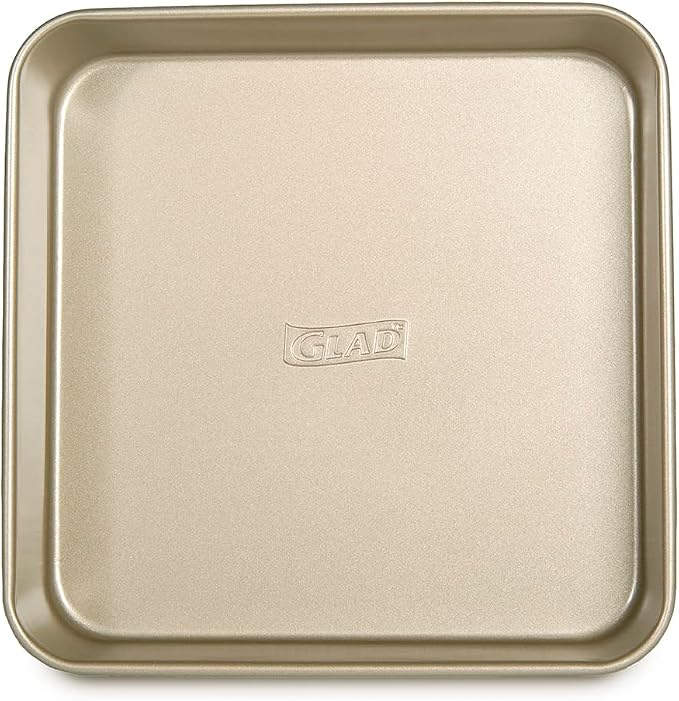 Glad Square Baking Pan Nonstick - Heavy Duty Metal Bakeware for Cakes and Brownies, 9 inches