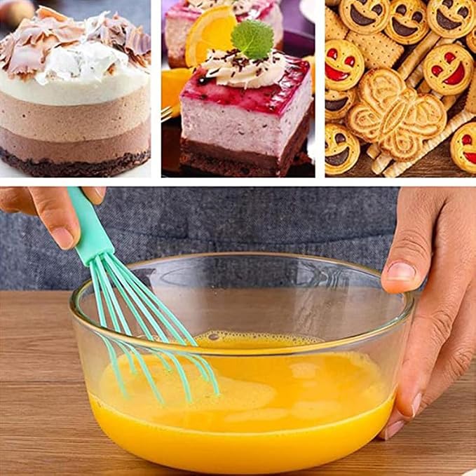 Silicone Whisk,6.7in,Set of 12 | Non Scratch,Balloon Egg Beater,Blending,Whisking,Beating
