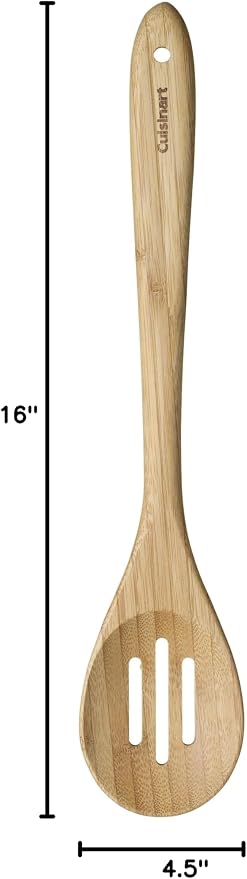 Cuisinart CTG-BAM-2SP Green Gourmet Bamboo Solid and Slotted Spoons, 2-Pack, 15.5" x 4.5" x 0.75"