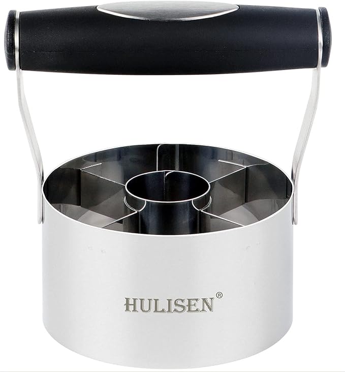 HULISEN Donut Cutter & 3.5 inch Biscuit Cutter (Set of 2), with Soft Grip Handle, Bonus 2 Pcs Small Cookies Cutter - Stainless Steel Professional Baking Dough Tool Set, Gift Package