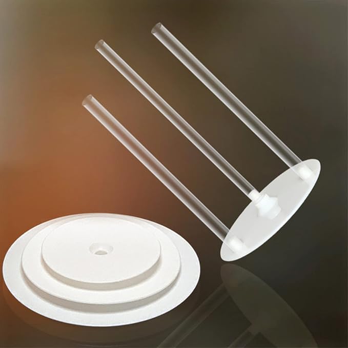 Cake Tier Supports,4 Pcs Reusable 9/12/16/20cm Cake Boards and 12 Pcs Cake Dowel Rods for Tiered Cake Construction and Stacking