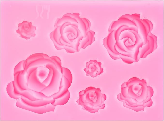 Mujiang Teapot Silicone Mold Tea Cup Fondant Mold Ice Cream Candy Molds Rose Flower Chocolate Mold For Tea Party Cake Decorating Cupcake Topper Polymer Clay Gum Paste Set Of 4