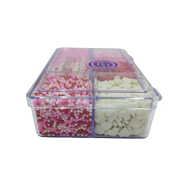 Valentines Sprinkles, Edible Red White and Pink Heart Sprinkles with Jimmies Nonpareils Sanding Sugar for Cake Decorating, Baking, Ice Cream, Cookies Decorations, Cupcake Toppers