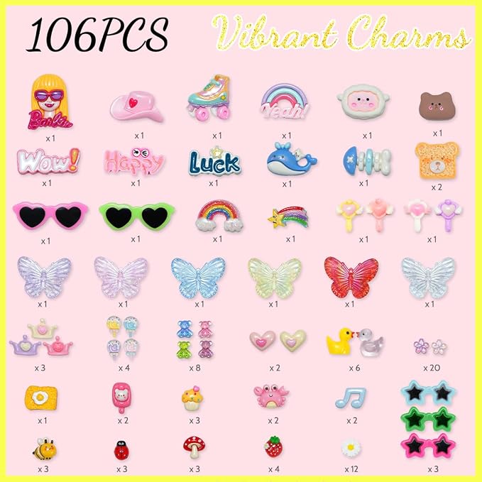 Cheer Pins for Cheerleaders, 80 Pcs Team Spirit Clips Making Kit, Wooden | 250+ Pcs Mini Resin Charms, Bows, Beads, Stickers, Fade-resistant, Ideal for Team Activities, Backpack Deco, Gift Giving